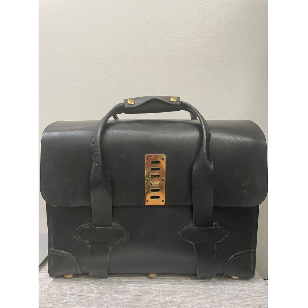 Vintage Hillco Mfg US Military Leather Money Bag Briefcase 8460-00-000-0156
